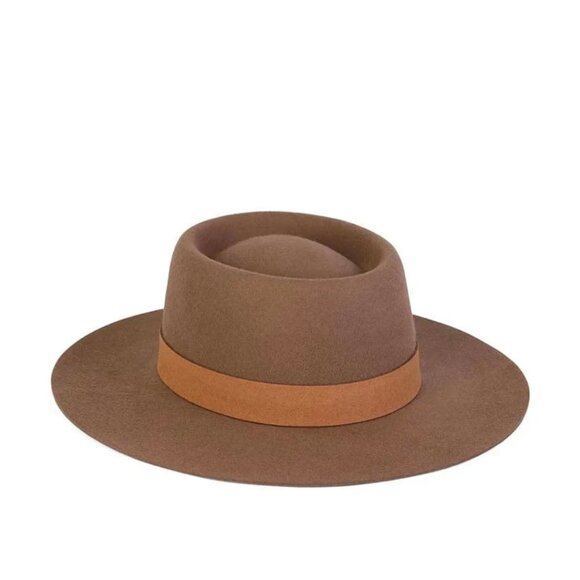 NWT Lack Of Color The Mirage Boater Hat In Brown Wide Brim Suede Band - Picture 2 of 14